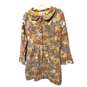 Anthropologie Field Flower Women's Floral Coat Small Twee Quirky New Girl Retro